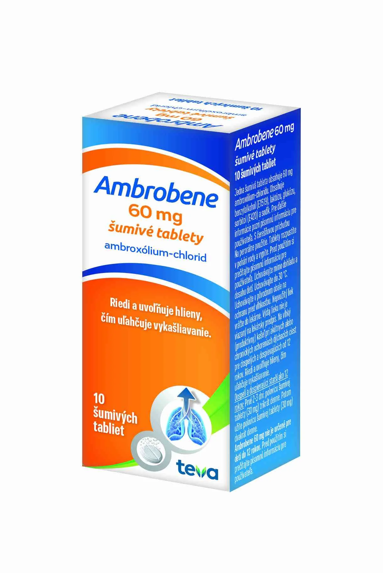 AMBROBENE šumivé tablety tbl eff 10x60MG (tuba) 1×10ks, šumivé tablety