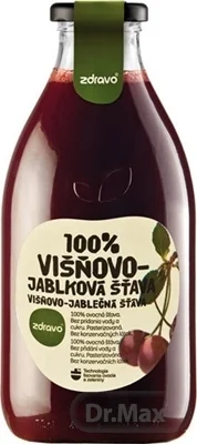 Zdravo 100% VIŠŇOVO-JABLKOVÁ ŠŤAVA 1×750 ml, zmes štiav