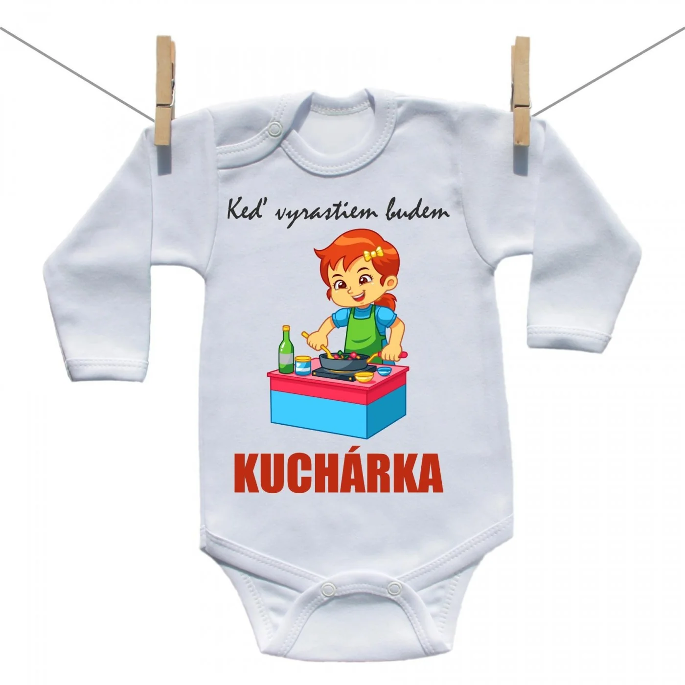 Boodyy Body s dlhým rukávom Keď vyrastiem budem kuchárka Veľkosť: 68