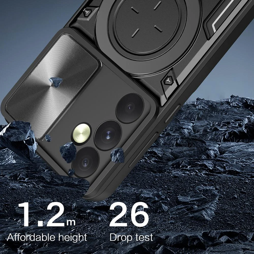 Ochranný obal pre Oppo Reno12 Nárazuvzdorný obal, otočný krúžok