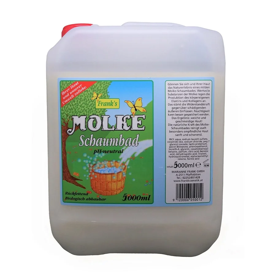 Jemný kúpeľ so srvátkou pre suchú a citlivú pokožku Molke Schaumbad 5 l
