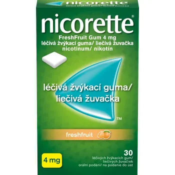 Nicorette Freshfruit Gum 4 mg 1×30 ks, liečivé žuvačky