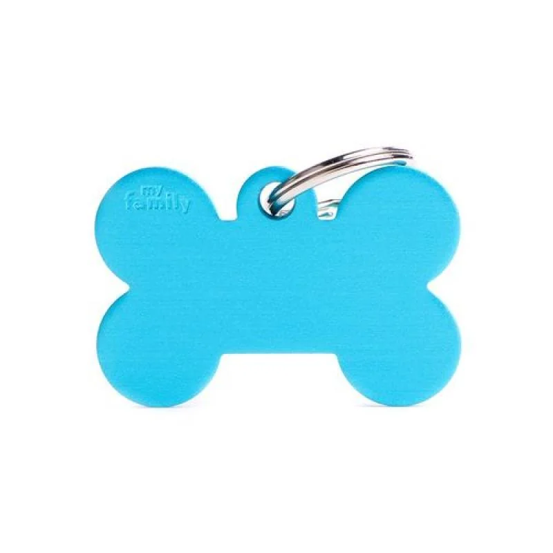 MF BIG BONE ALUMINUM LIGHT BLUE 2,5x3,8 cm gravírovateľný prívesok