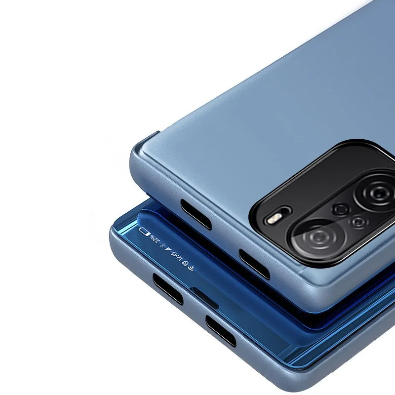 MG Clear View knižkové puzdro na Xiaomi Redmi K40 / Poco F3 modré
