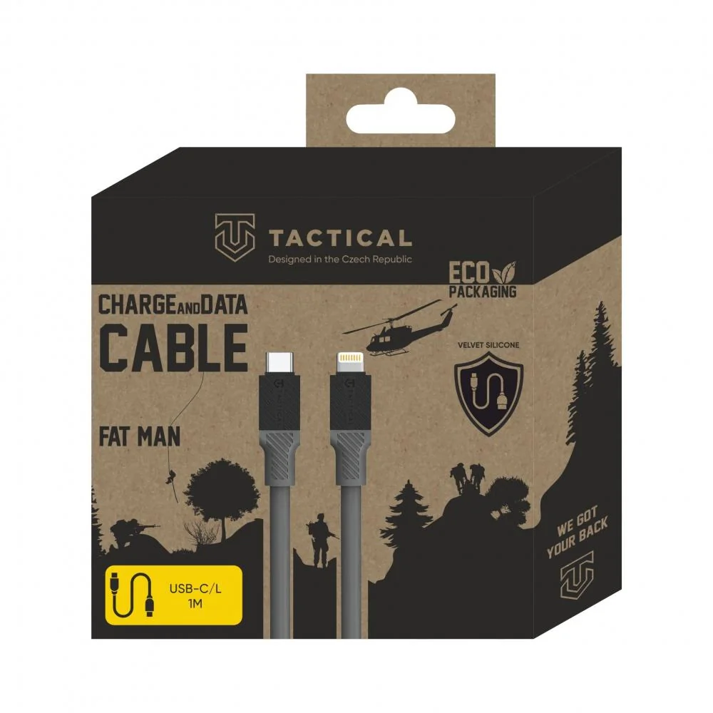 Kábel USB-C/Lightning 1m Sivá 6 mm zamatového dotyku