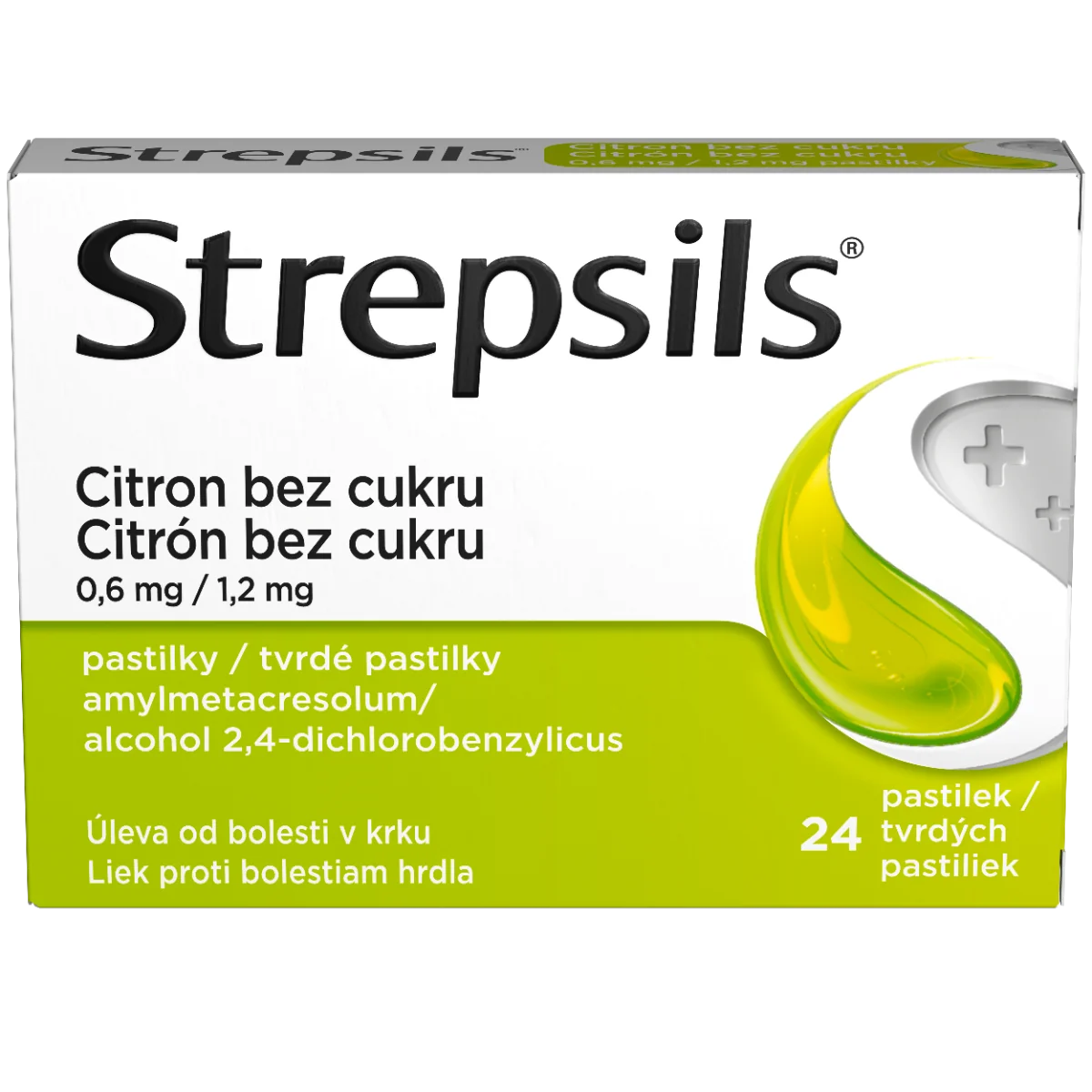 Strepsils Citrón bez cukru 1×24 ks, liek