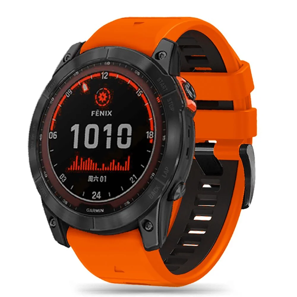 Tech-Protect Iconband remienok na Garmin Fenix 5x / 5x Plus / 6x / 6x Pro / 7x / 8 51mm, orange/black Pro / 7x / 8 51mm, orange/black