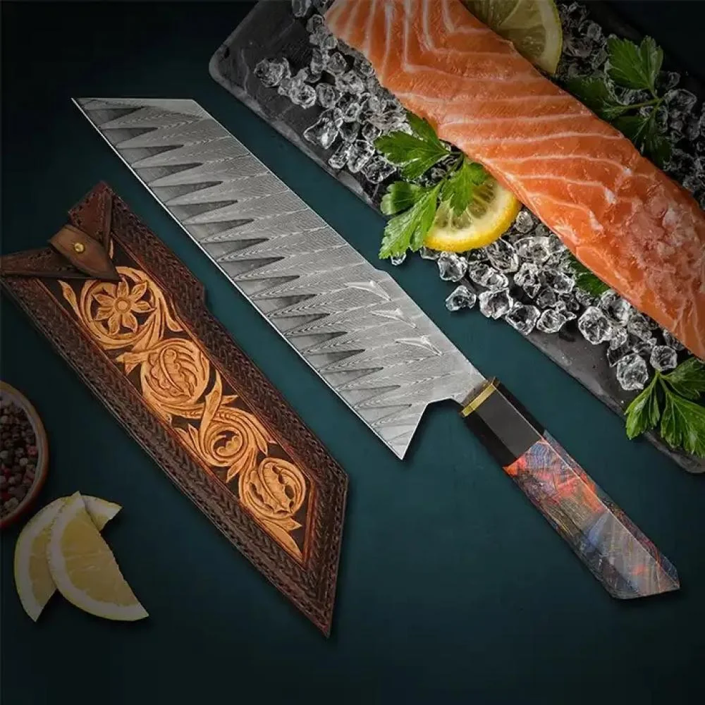 Damaškový kuchynský nôž 1ks, 32,7cm, 150g
