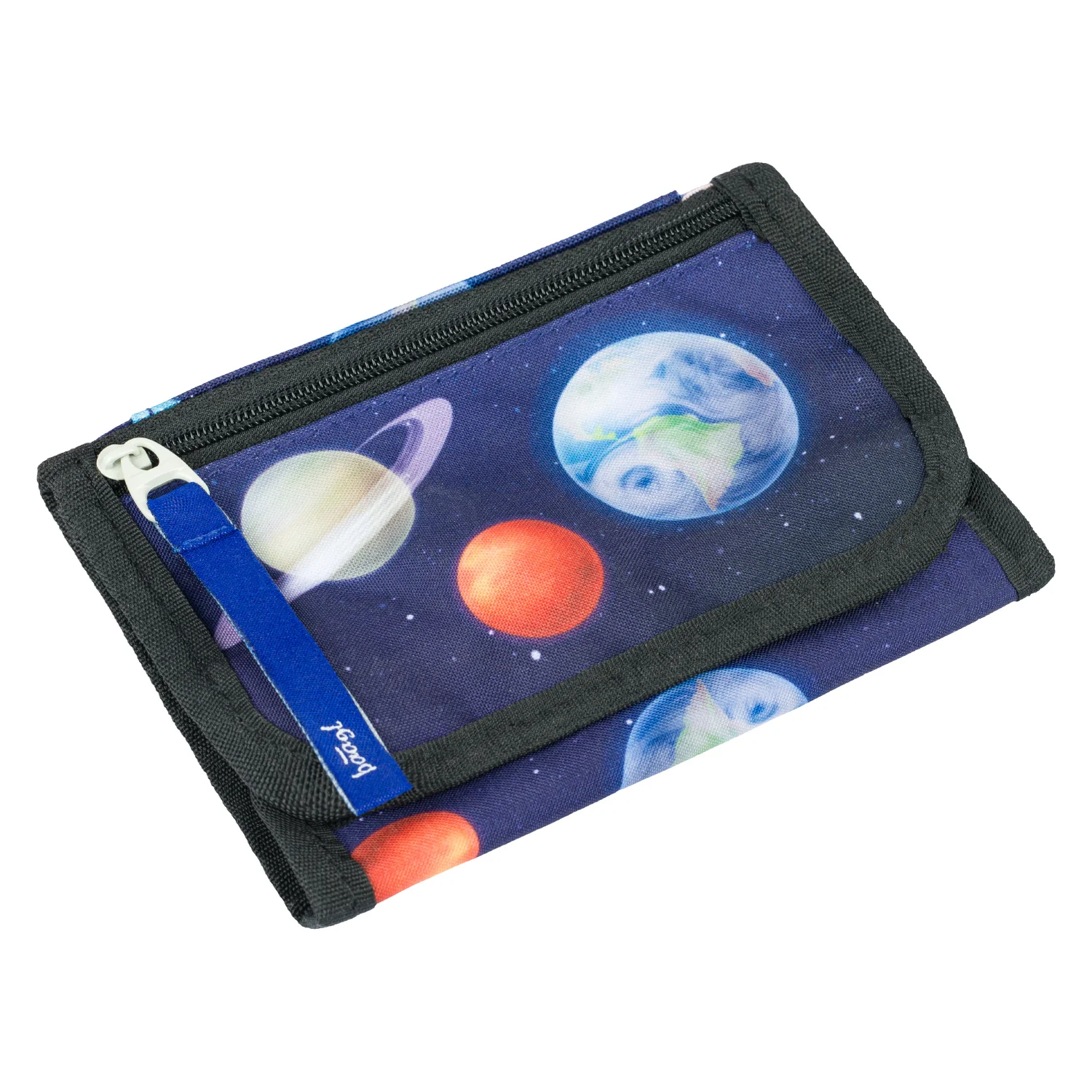 Peňaženka na krk s motívom planét modrá, detská