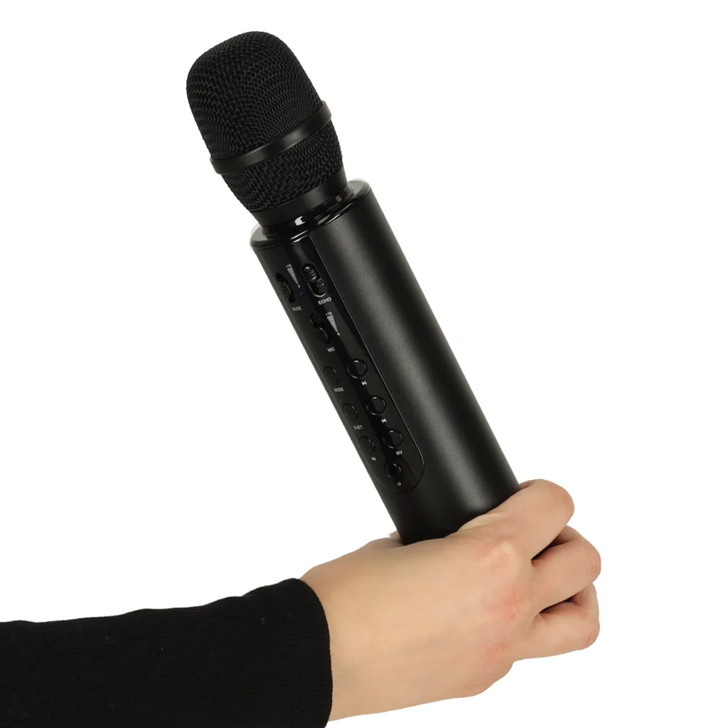 Bezdrôtový karaoke mikrofón detský, Bluetooth, 5 W, čierny