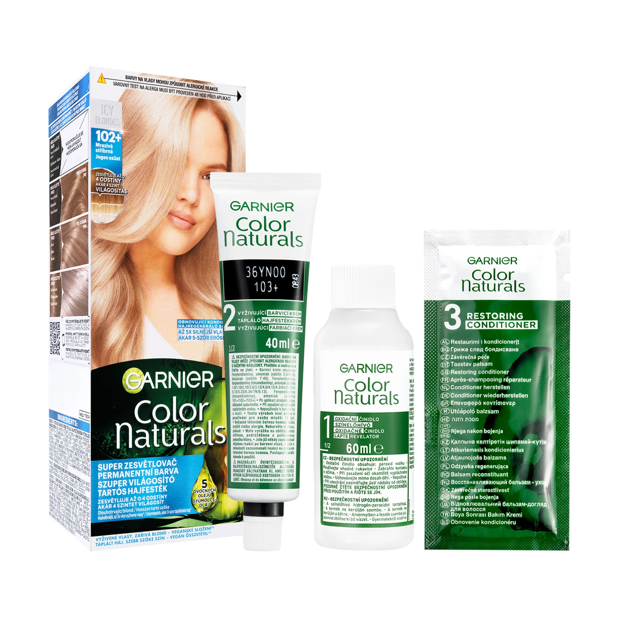 Garnier Color Naturals 102+ Mrazivá strieborná 1×112 ml, farba na vlasy