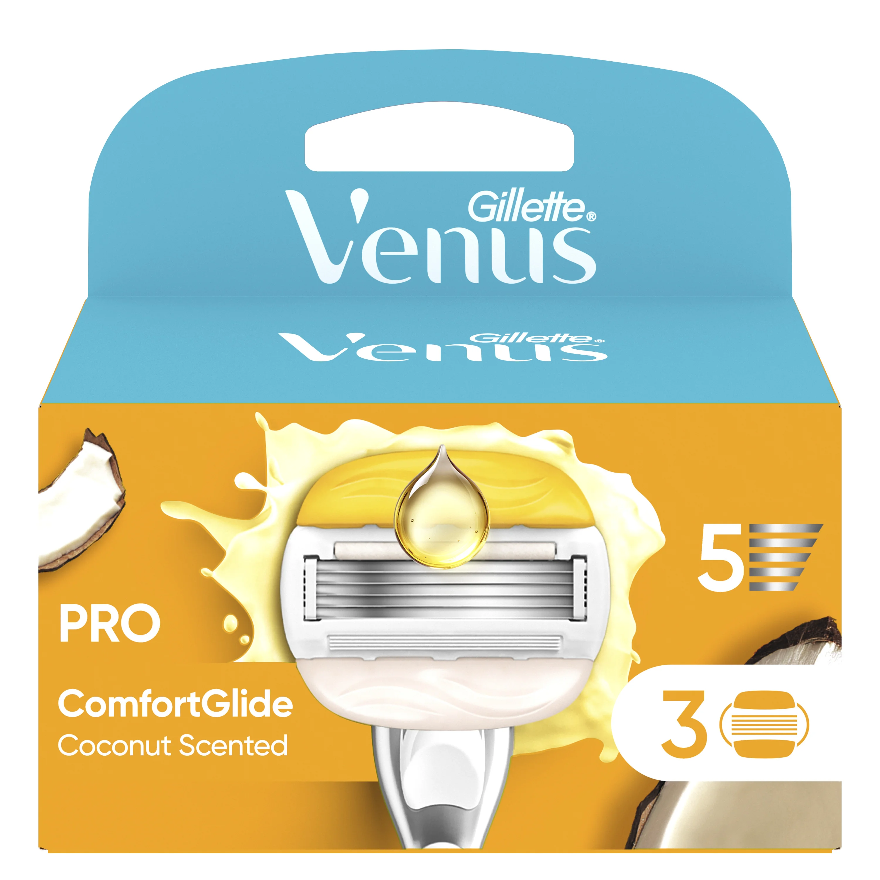 Gillette Venus Comfortglide Coconut náhradné holiace hlavice 3 ks