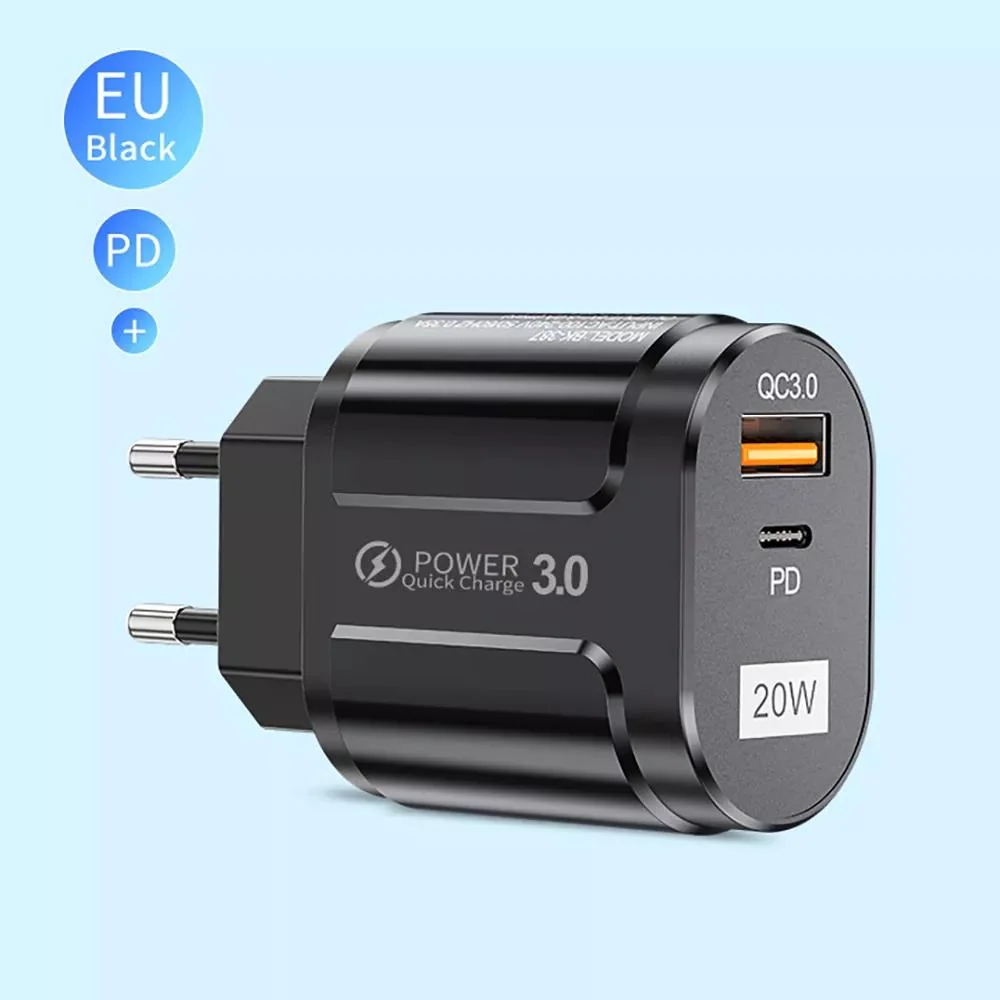Sieťová nabíjačka Premium - Čierna 20W, Type-C