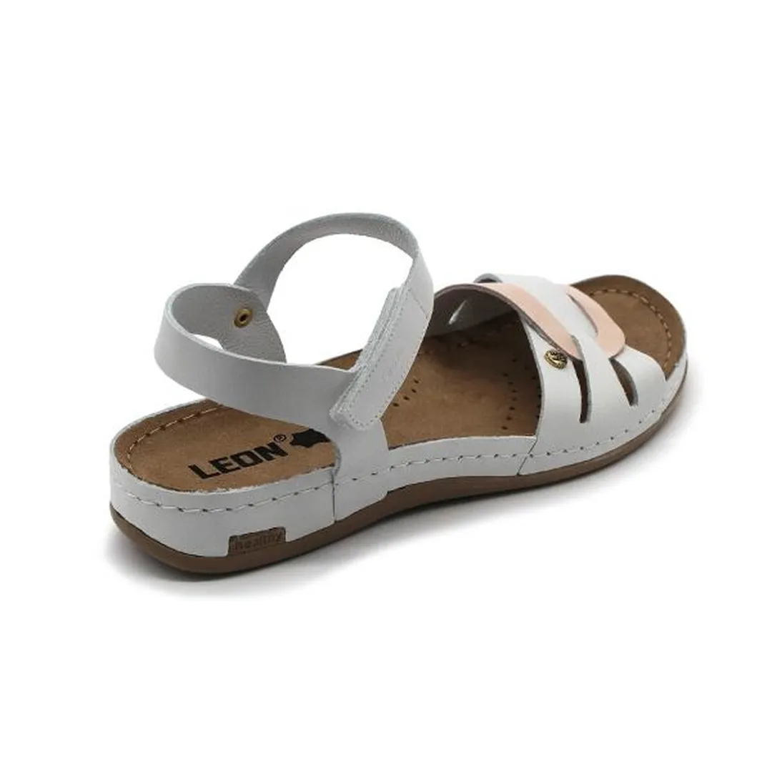 Leon 961 Zdravotné celokožené sandále 41 - 27cm, lososová, 2,5 cm