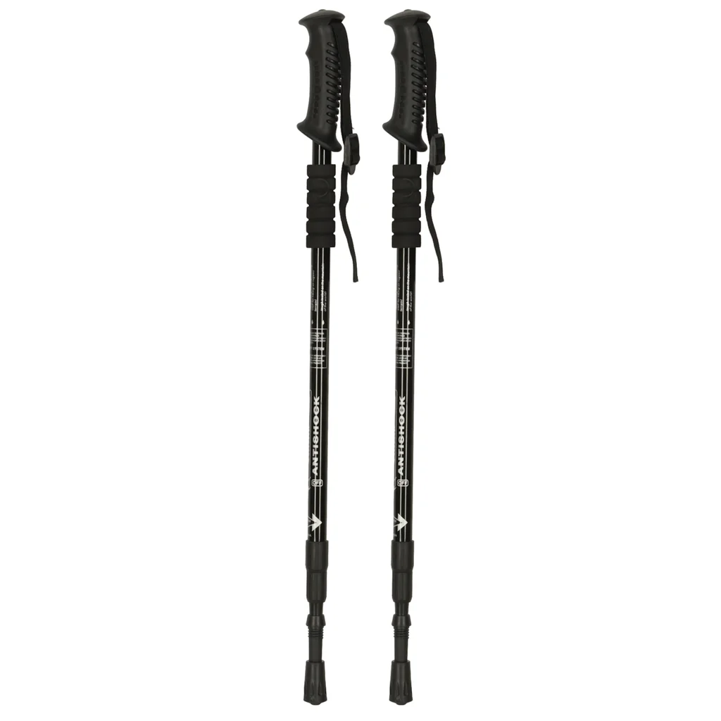 Trekingové palice Nordic Walking skladacie 2 ks čierne 65–135 cm