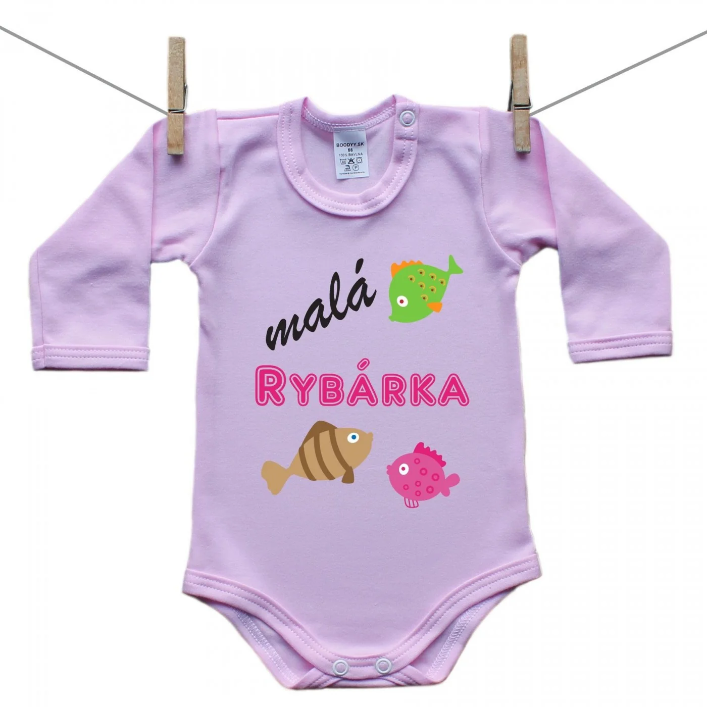 Boodyy Ružové Body s dlhým rukávom Malá rybárka Veľkosť: 92