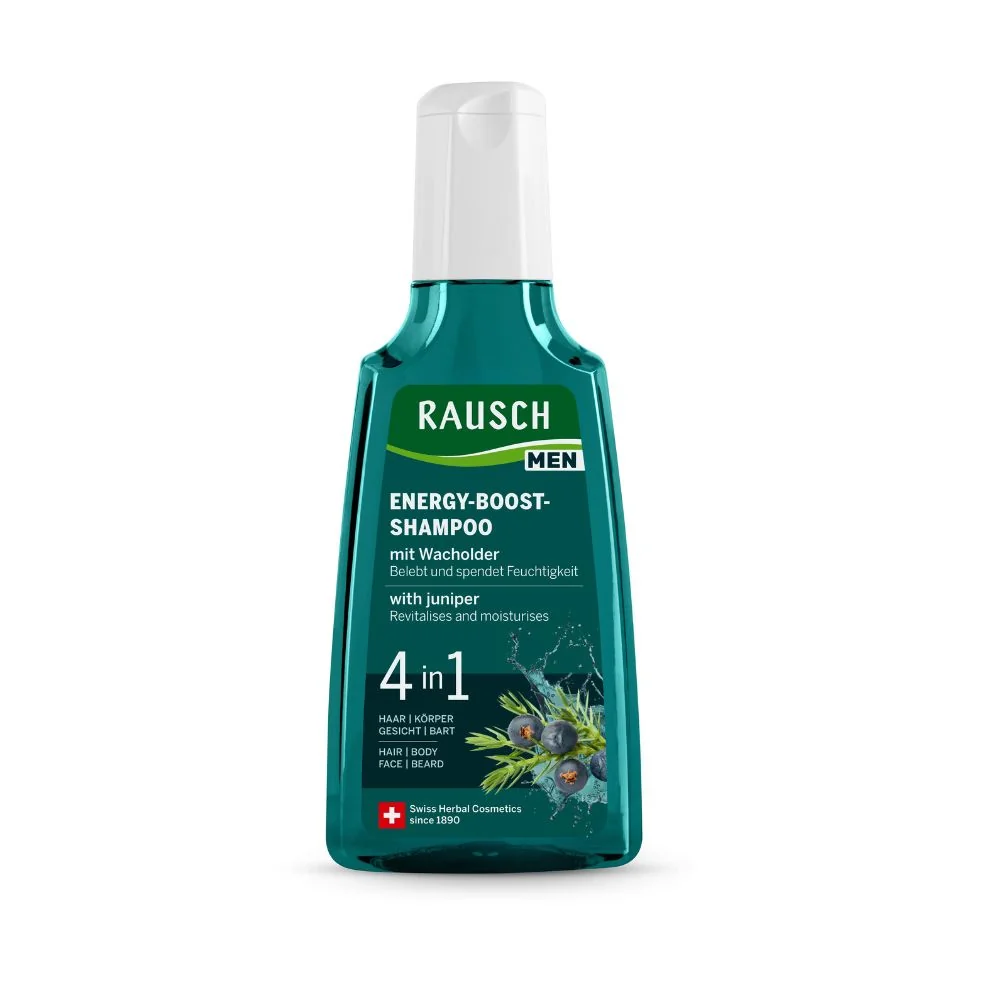 Rausch Energizujúci šampón pre mužov 4 v 1 s borievkou 200 ml