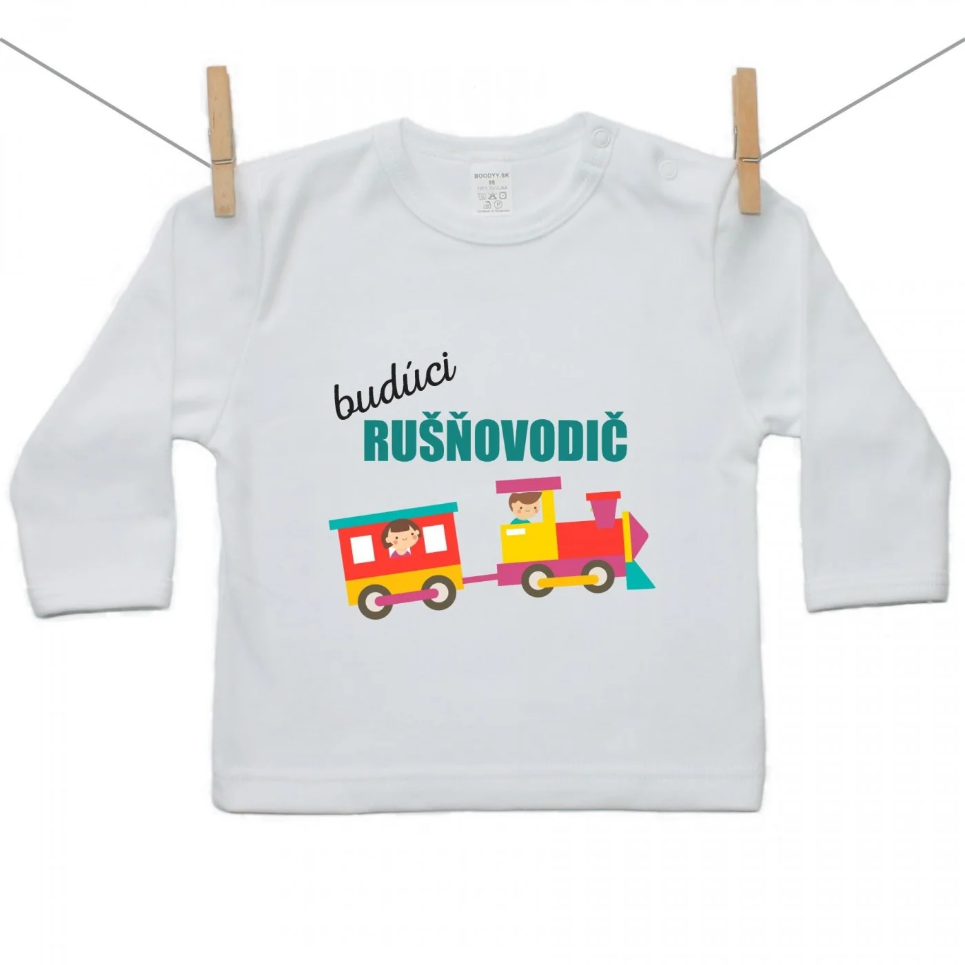 Boodyy Tričko s dlhým rukávom Budúci rušňovodič Veľkosť: 92