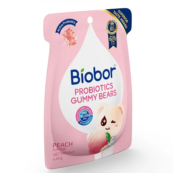 Biobor PROBIOTICS GUMMY BEARS broskyňová príchuť 45 g