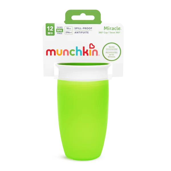 Munchkin Miracle 360° netečúci hrnček, 296 ml, 12m+, zelený 1×1 ks, netečúci hrnček