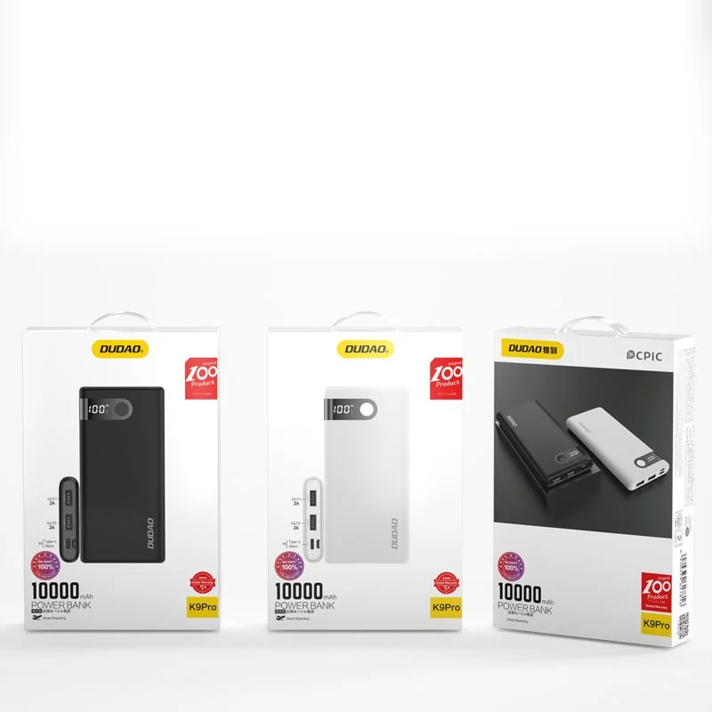 Dudao K9Pro Power Bank 10000mAh 2x USB 2A, biely