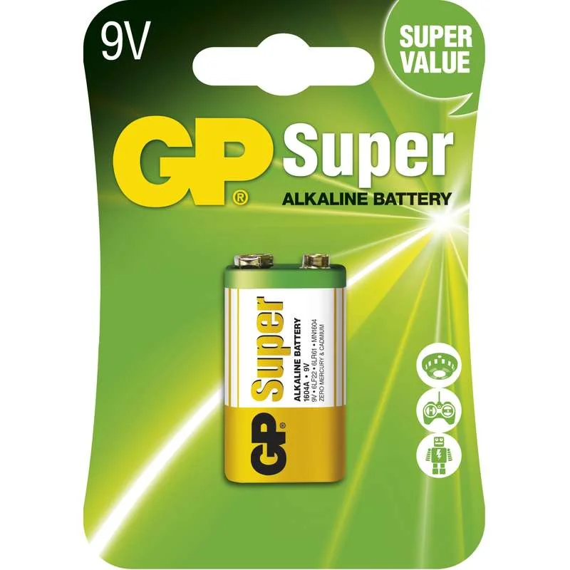 GP alkalická batéria SUPER 9V (6LF22) 1×1 ks, batéria