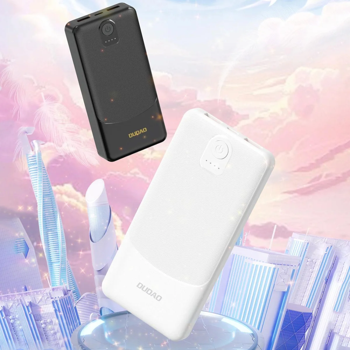 Dudao K10 Power Bank 10000mAh 2x USB / USB-C 2.4A 12W, čierny