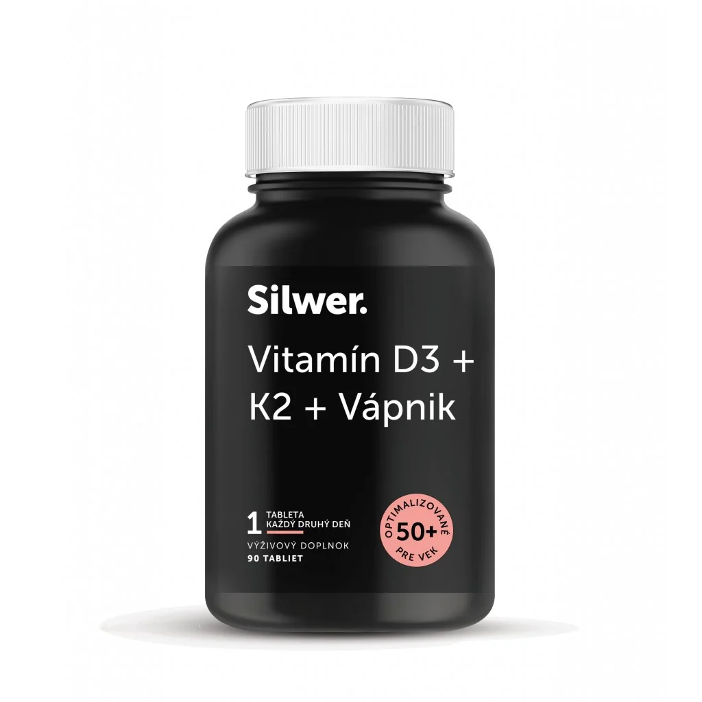 Silwer Vitamin D3 + K2 + Vápnik 90 tabliet. Zdravé kosti a zuby.
