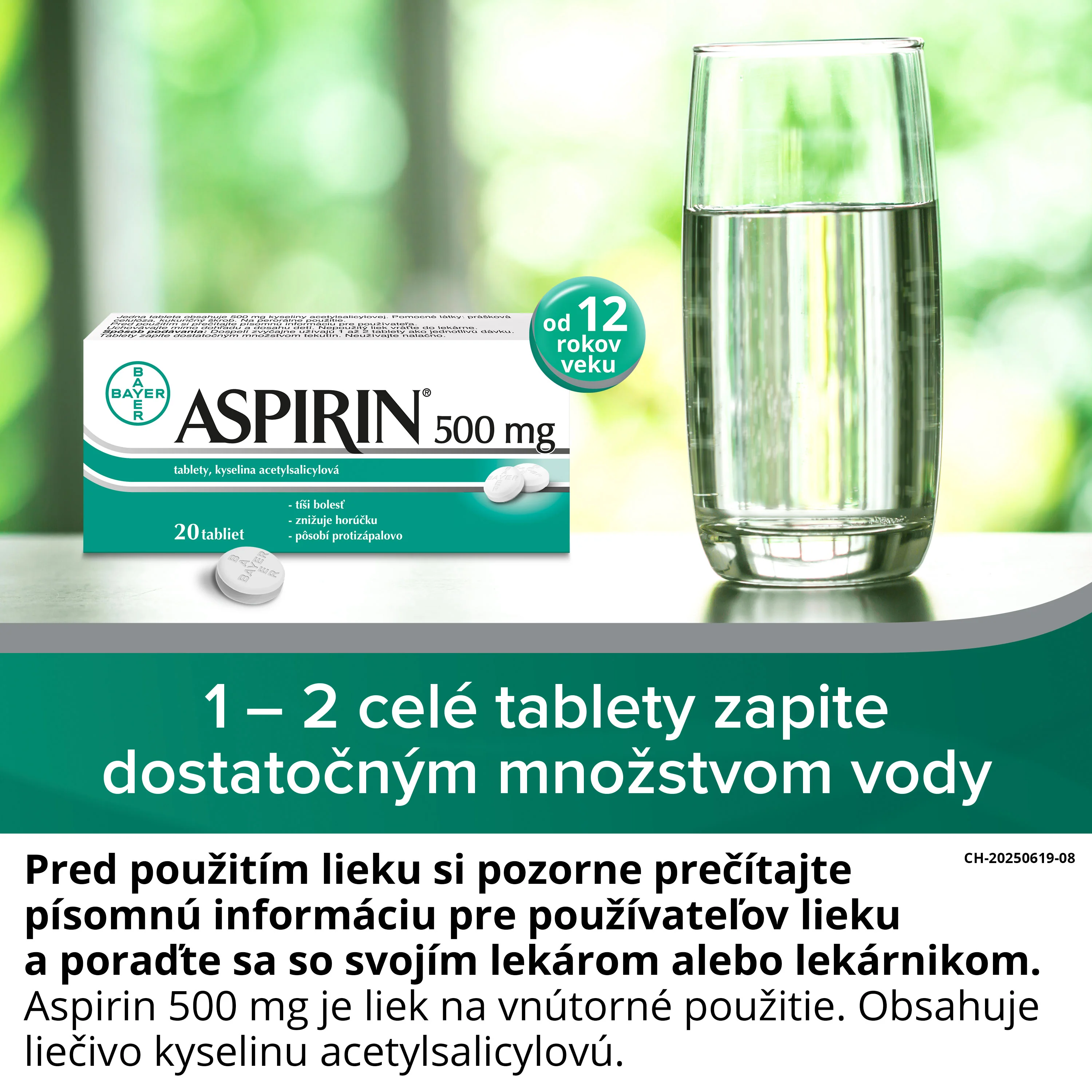 Aspirin 500 mg 1×10 tbl, 500 mg, liek