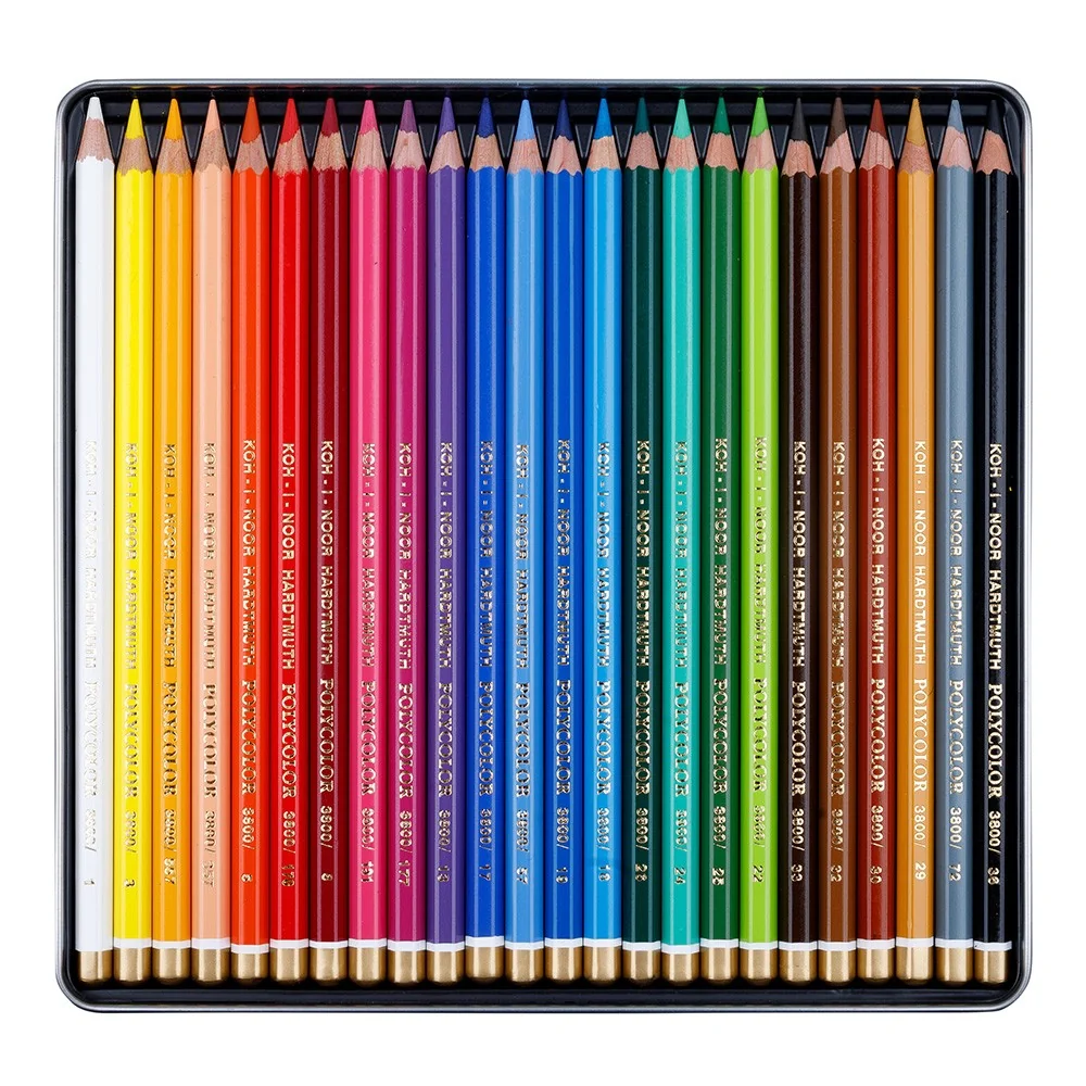 Umelecké pastelky POLYCOLOR v plechu 3824/24 24 ks