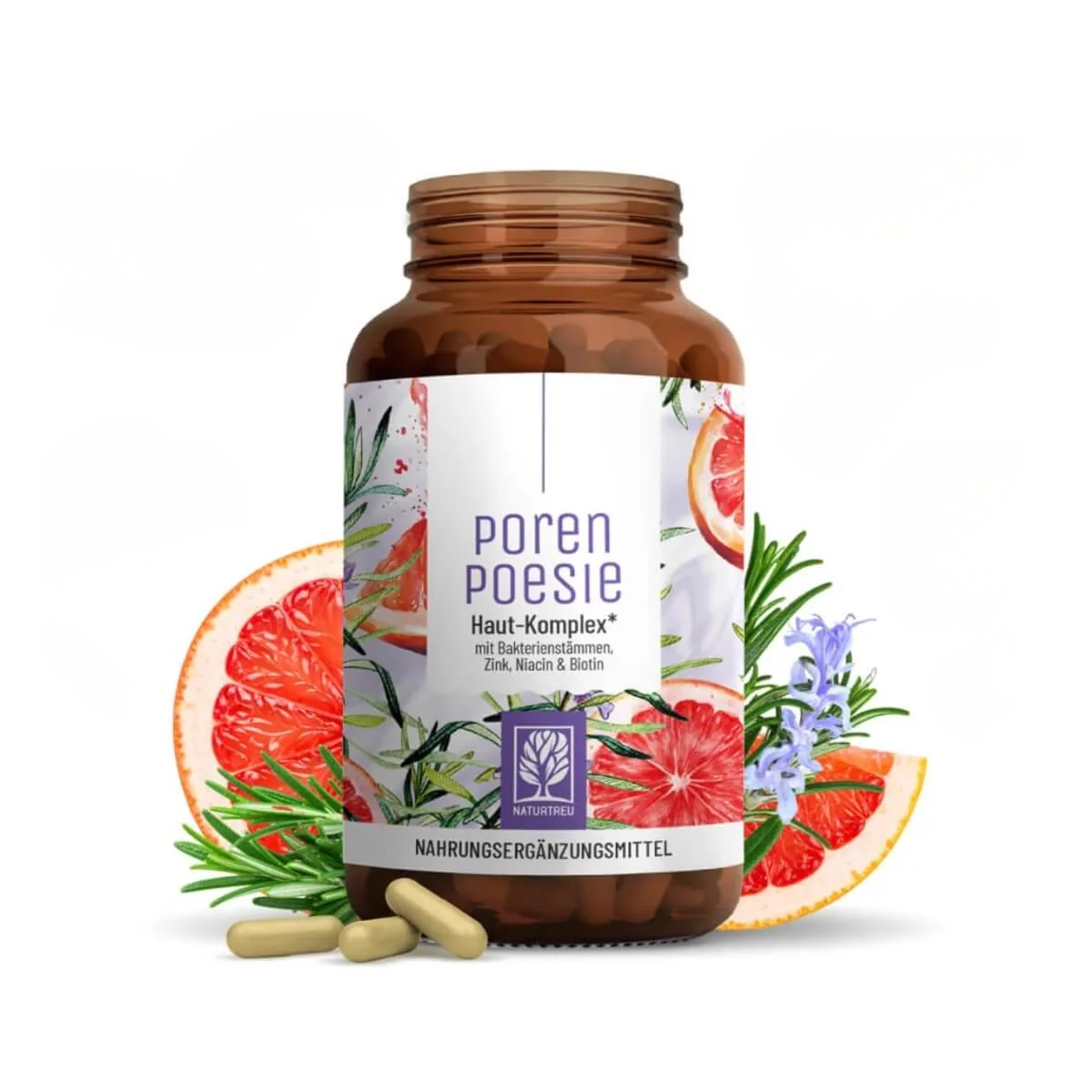 Naturtreu Poézia pórov - komplex vitamínov na pleť so zinkom, probiotikami a niacínom, 90 kapsúl