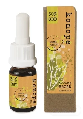 Konope co. 30% CBD v organickom tekvicovom oleji - Široké Spektrum 3000mg 1×10 ml, tekvicový olej