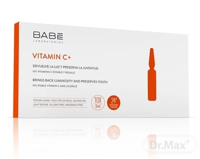 BABÉ VITAMÍN C+ ROZTOK V AMPULKÁCH 10×2 ml, antioxidačné obnovujúce sérum