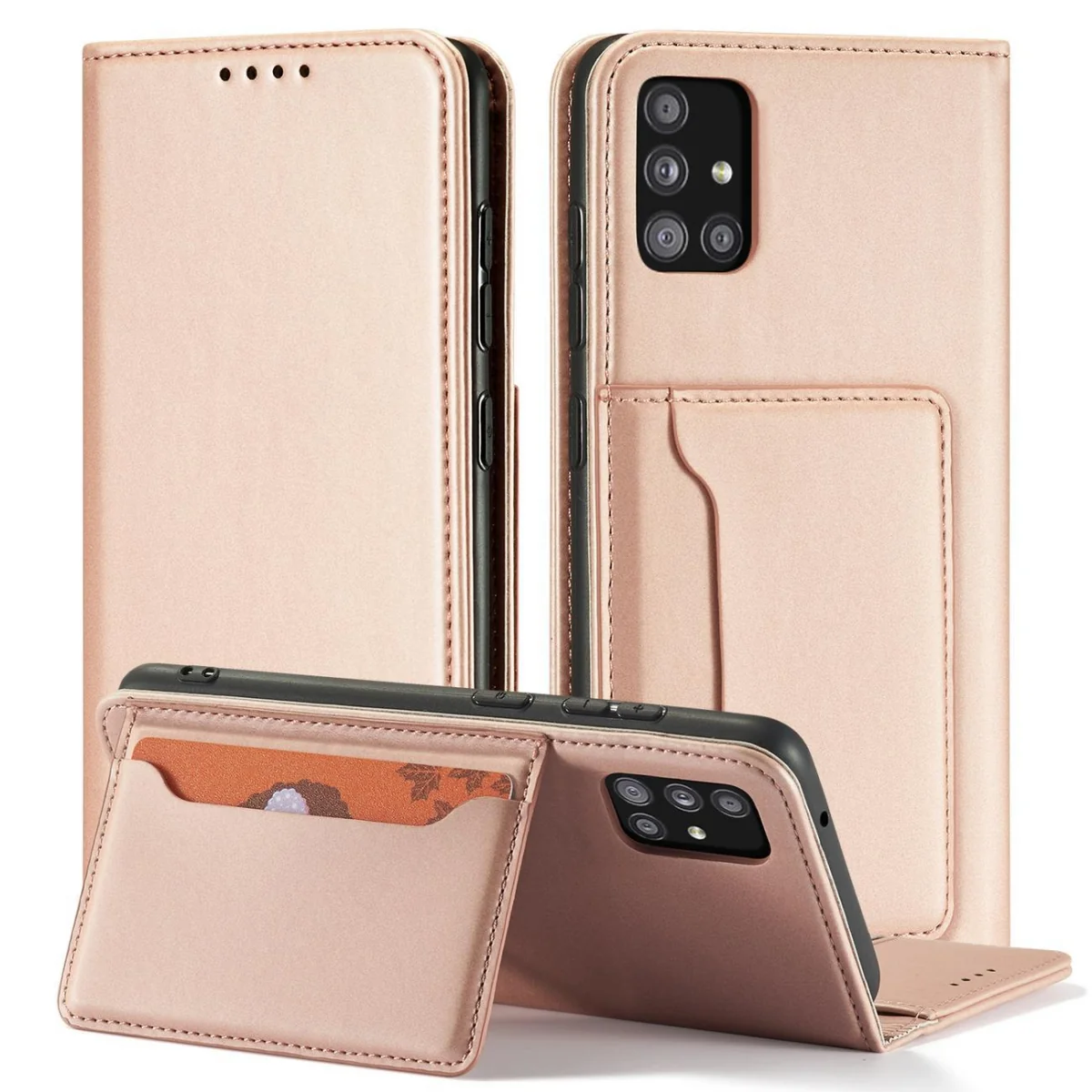 MG Magnet Card knižkové kožené puzdro na Samsung Galaxy A13, ružové