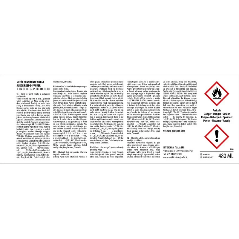 Fragrance Waves tyčinkový difúzor 480ml vôňa Oud & Suede