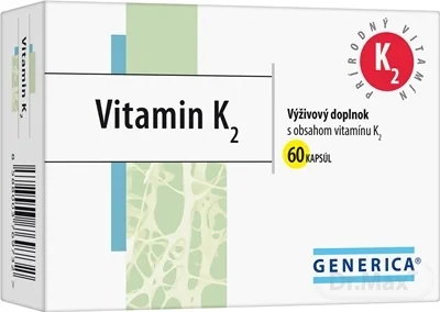 GENERICA Vitamin K2 1×60 cps, výživový doplnok