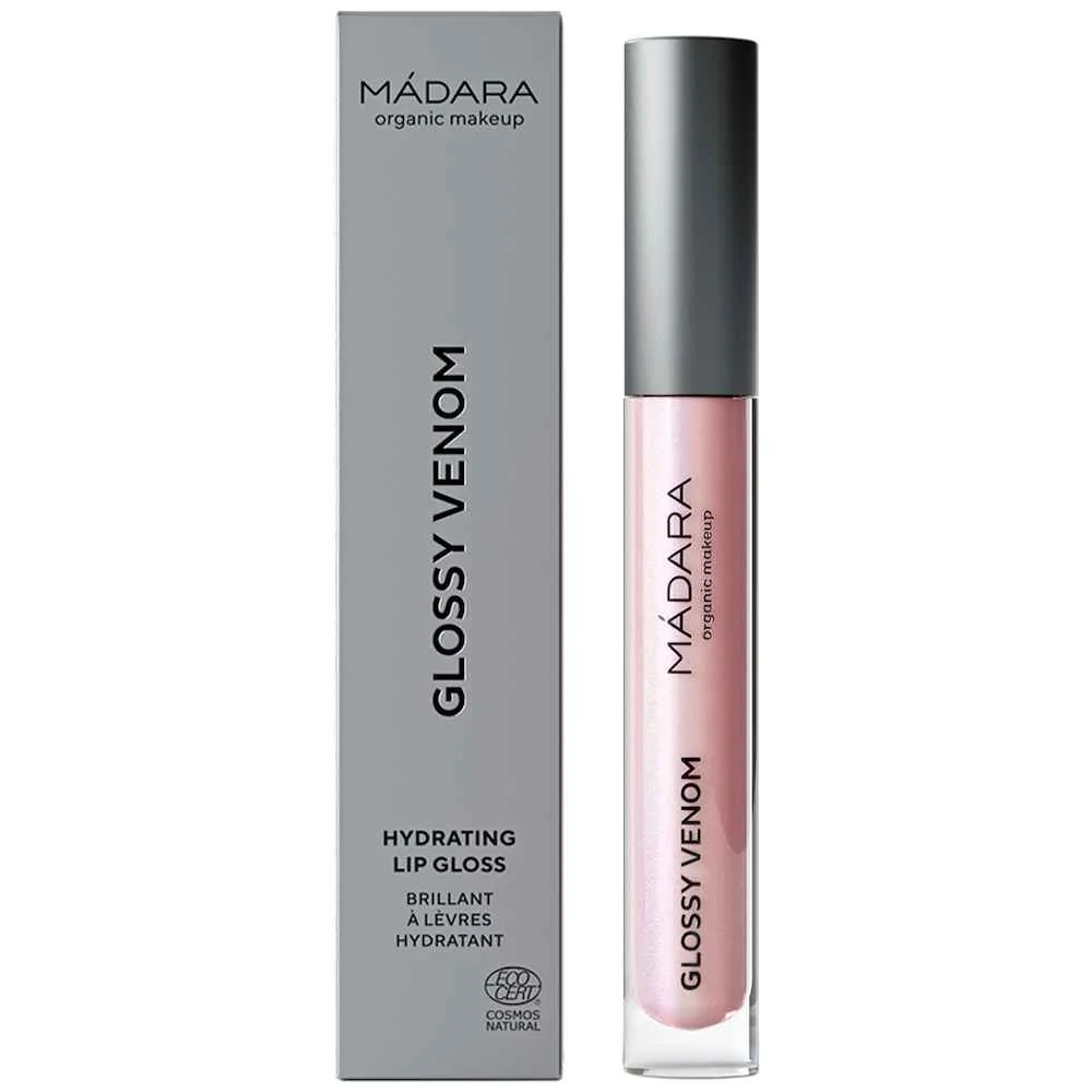 MÁDARA GLOSSY VENOM Hydratačný lesk na pery Hi-shine 1×4 ml, hydratačný lesk na pery