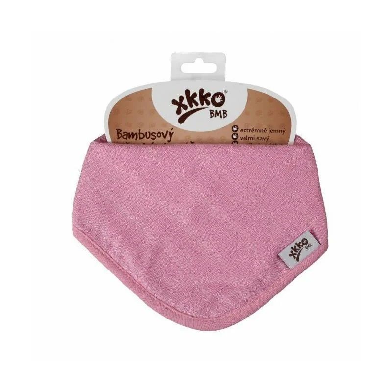 XKKO BMB bambusový detský slintáčik/šatka Baby Pink (1 ks)