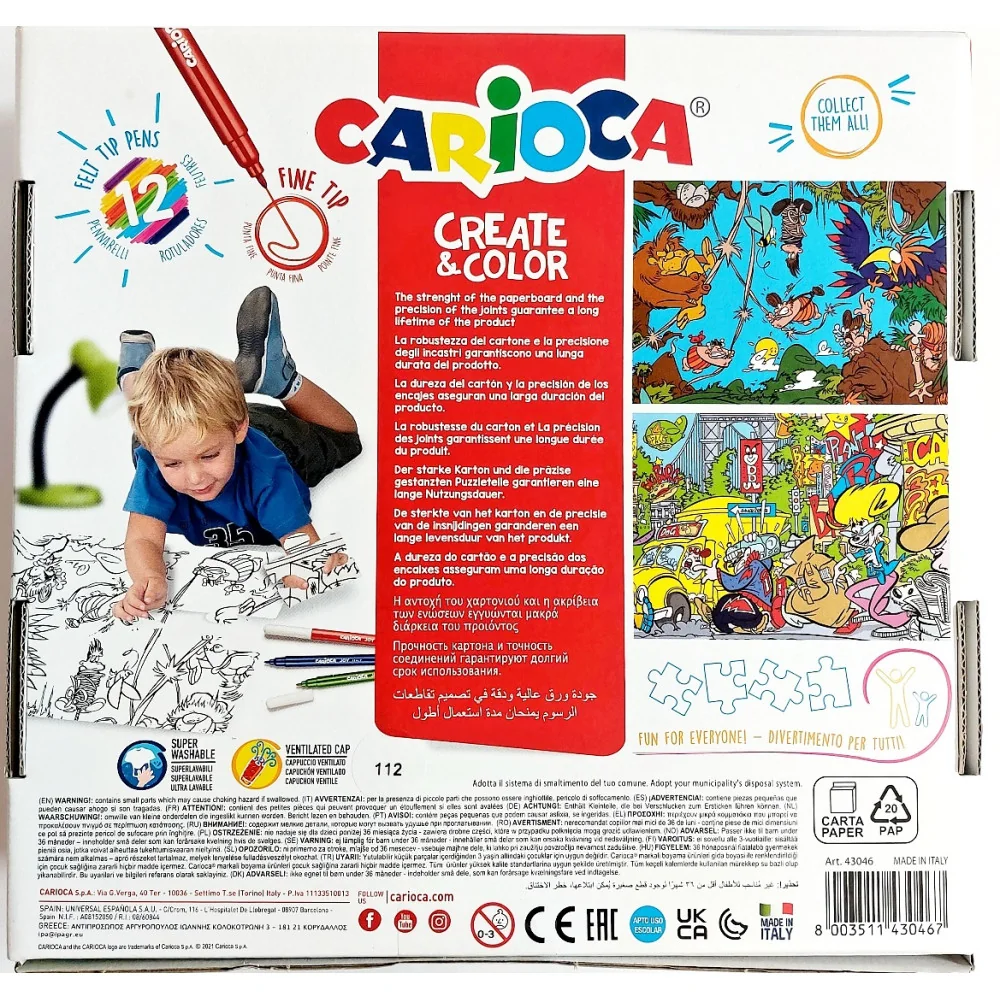 Vyfarbovacie puzzle 35 ks CITY a JUNGLE-CARIOCA