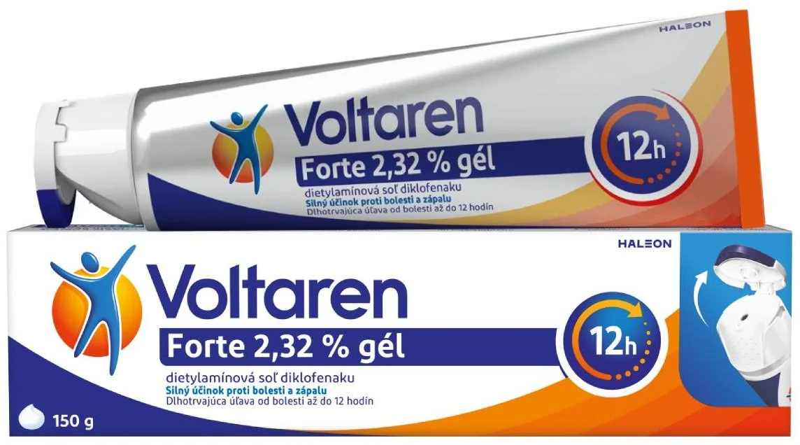 Voltaren Forte 2,32% gél 1x150 g, gél s diklofenakom na bolesť chrbta, svalov a kĺbov