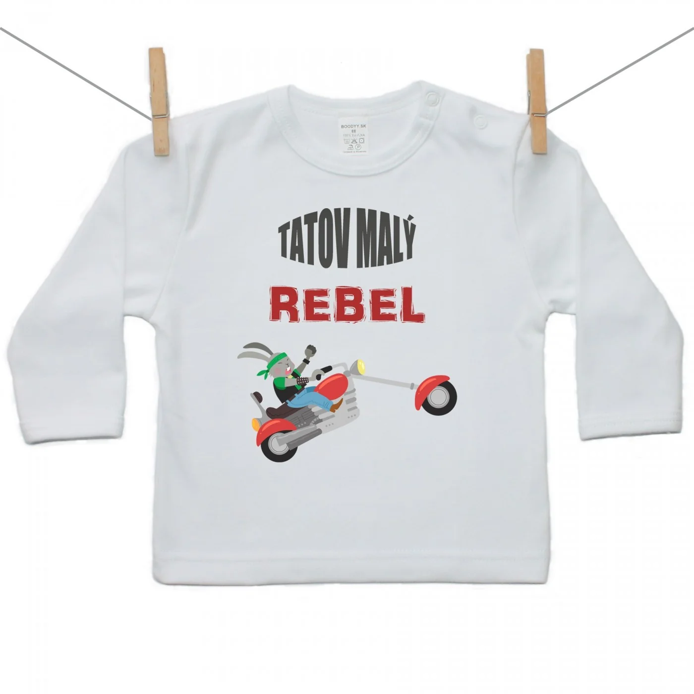 Boodyy Tričko s dlhým rukávom Tatov malý rebel Veľkosť: 122