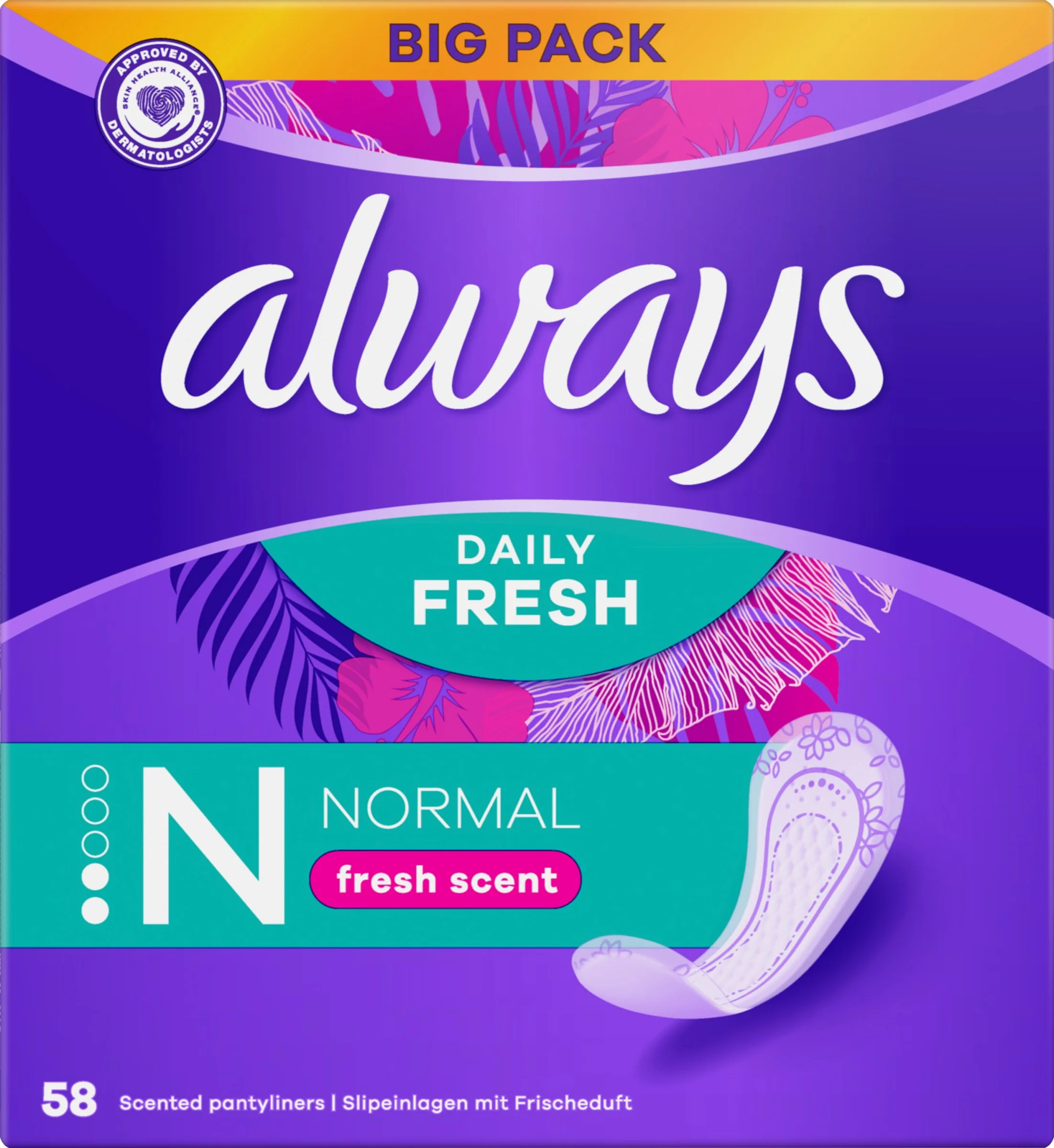 Always Intimky Fresh& Protect Parfumovane Normal 1×58 ks