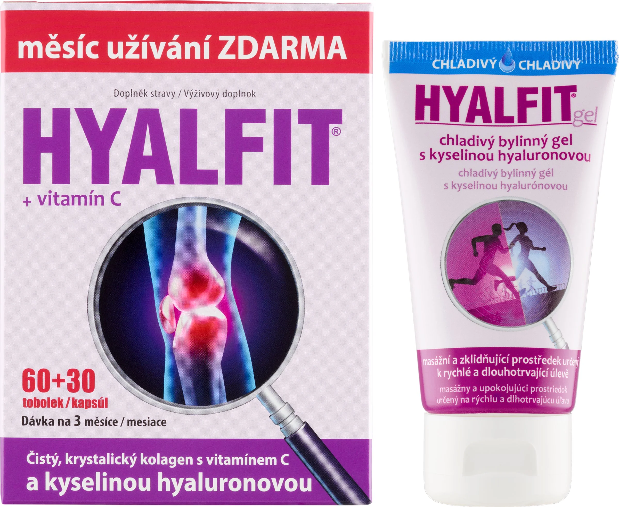 HYALFIT DUO darčekové balenie 1×1 set, 90 cps + Hyalfit gél 50 ml ZDARMA