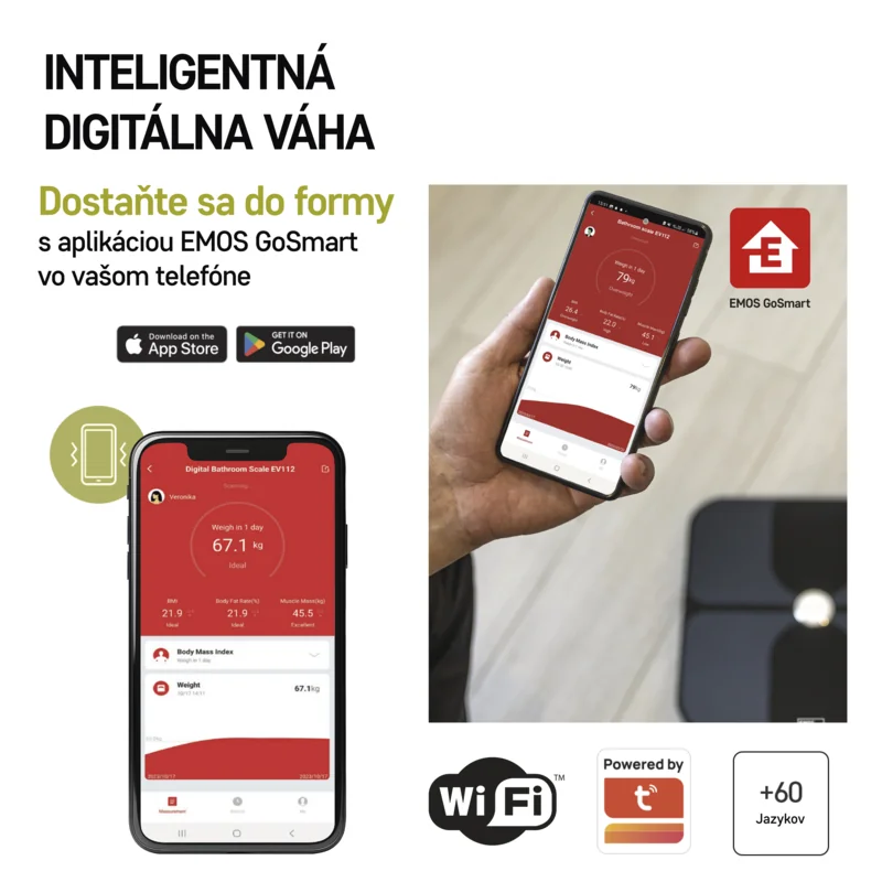EMOS GoSmart Digitálna osobná váha 1 ks