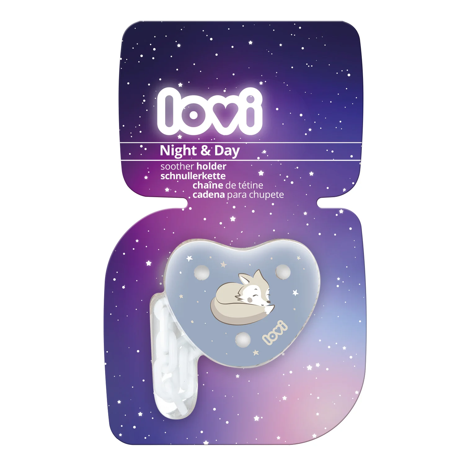 LOVI Retiazka na cumlík Night&Day boy 1×1ks, retiazka na cumlík