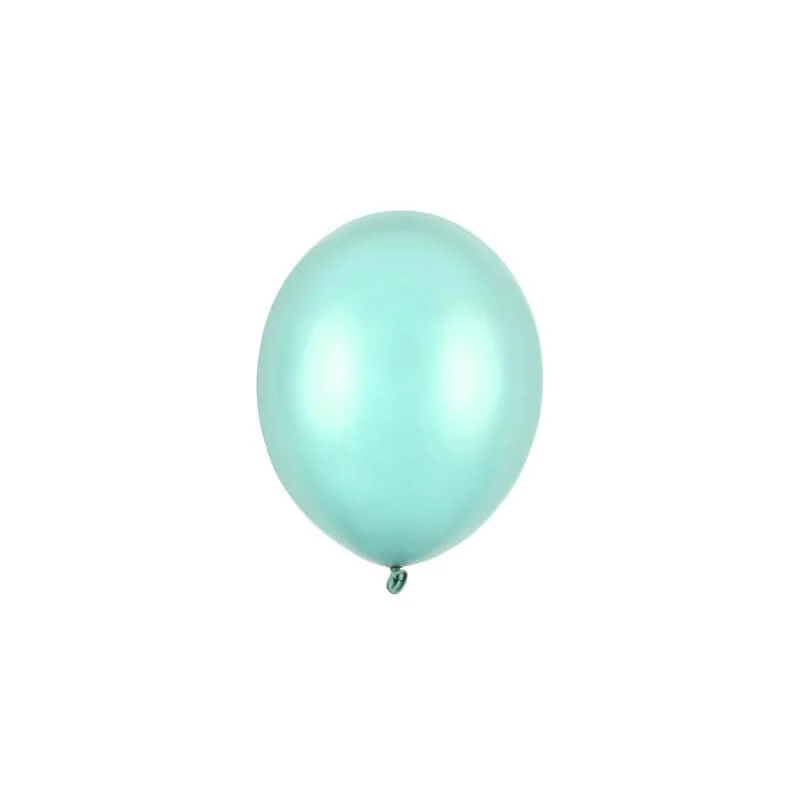 PartyDeco Balóny metalické mentolové 12cm 100ks