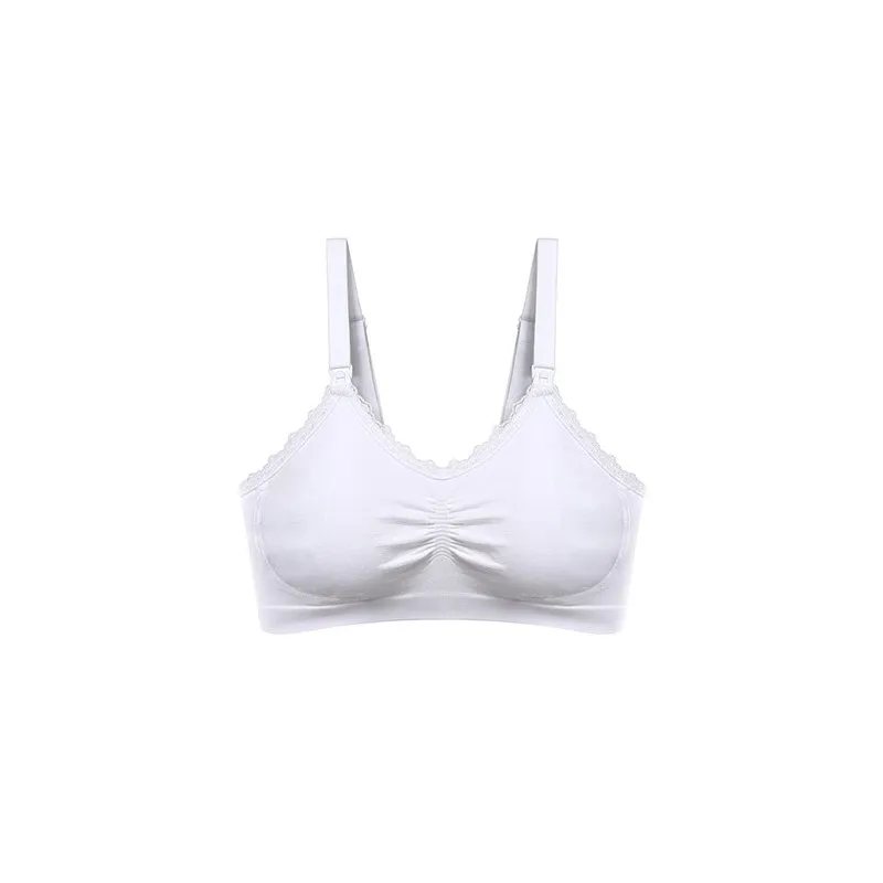 Dojčiacia podprsenka s čipkou BabyOno, biela, E70-75 cm