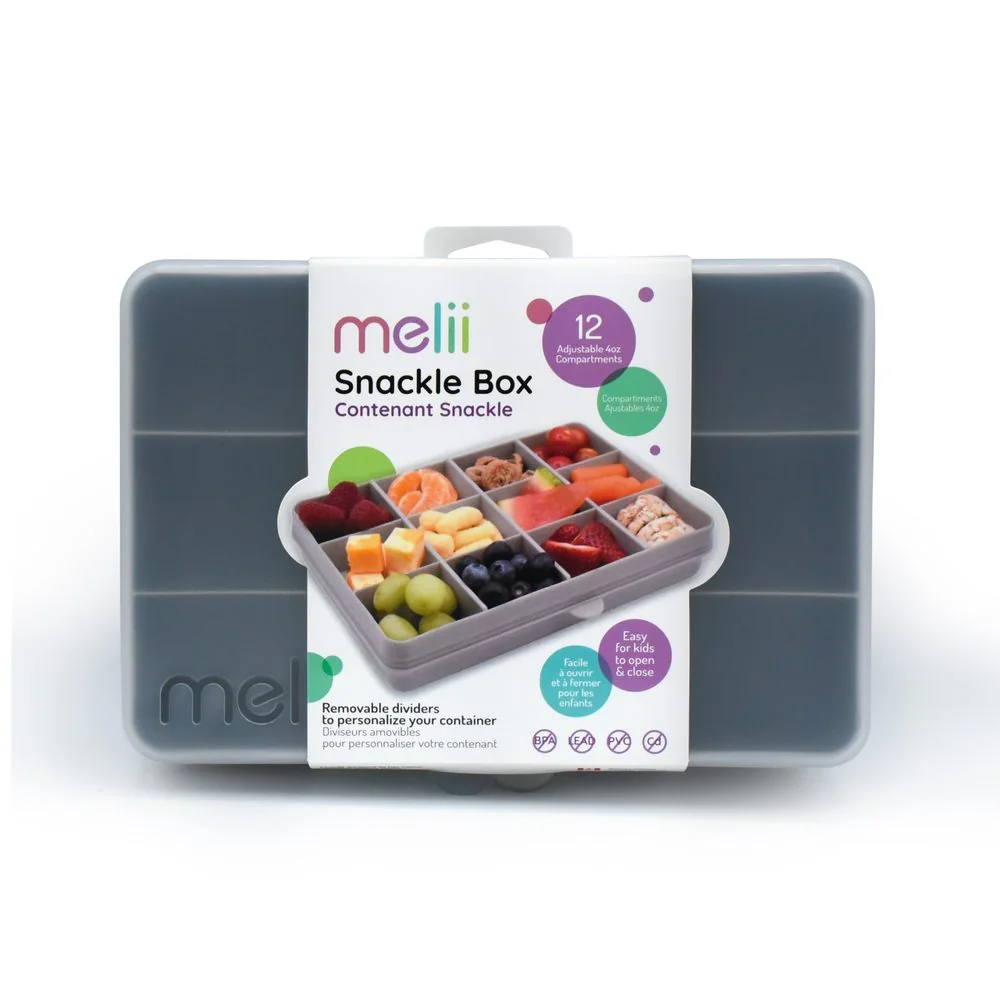 Snackle Box krabička na desiatu 1368 ml sivá, 12 priehradiek