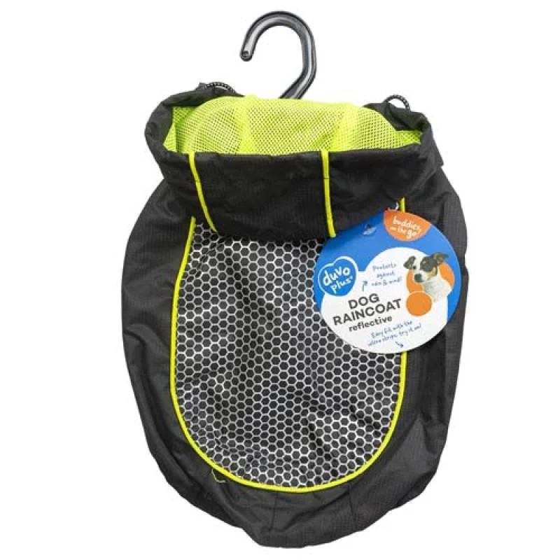 DUVO+ Pršiplášť pre psa čierno-žltý XL - 70cm