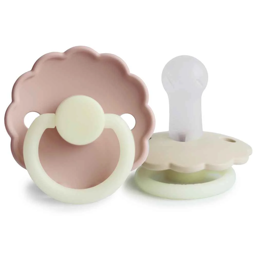 FRIGG Daisy silikónové cumlíky Blush / Crream Night, +6m, dvojbalenie 1×2 ks, cumlíky